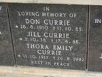 CURRIE Don 1910-1985 & Thora Emily 1913-1992