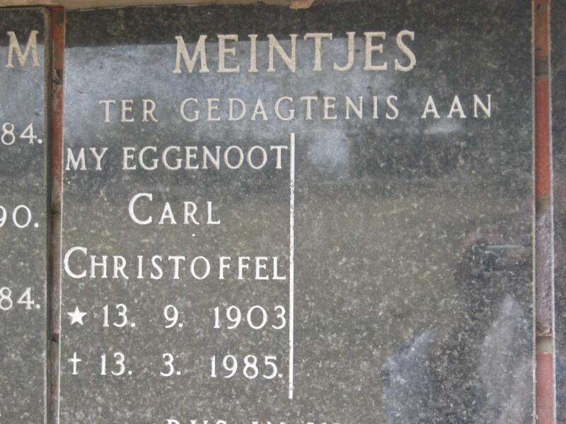 MEINTJES Carl Christoffel 1903-1985