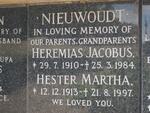 NIEUWOUDT Heremias Jacobus 1910-1984 & Hester Martha 1913-1997