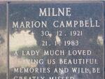 MILNE Marion Campbell 1921-1983