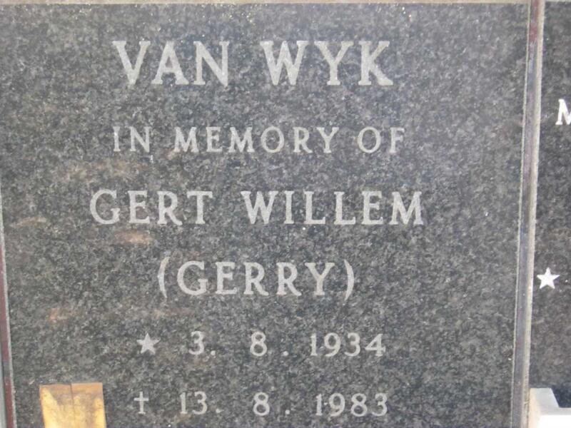 WYK Gert Willem, van 1934-1983