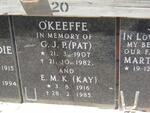O'KEEFFE G.J.P. 1907-1982 & E.M.K. 1916-1985