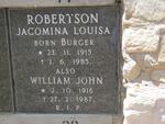 ROBERTSON William John 1916-1987 & Jacomina Louisa BURGER 1915-1985