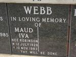 WEBB Maud Iva nee ROBINSON 1926-1983