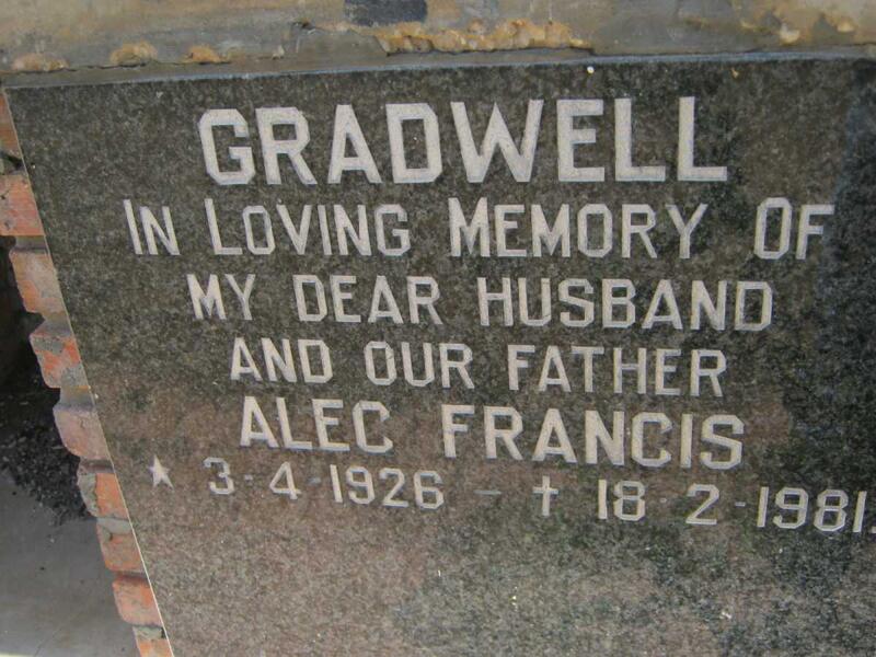 GRADWELL Alec Francis 1926-1981