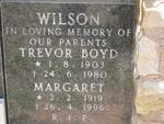 WILSON Trevor Boyd 1903-1980 & Margaret 1919-1996