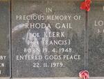 KLERK Rhoda Gail, de nee FRANCIS 1948-1979