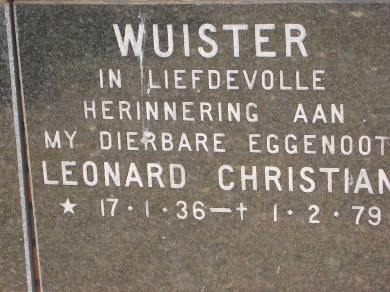 WUISTER Leonard Christian 1936-1979