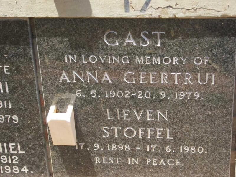 GAST Lieven Stoffel 1898-1980 & Anna Geertrui 1902-1979