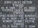 TWISS John Victor 1919-1956 & Yvonne Grace Meakin nee HOBDAY, nee BOWREN 1924-1999 :: TWISS Robert Victor 1944-1998