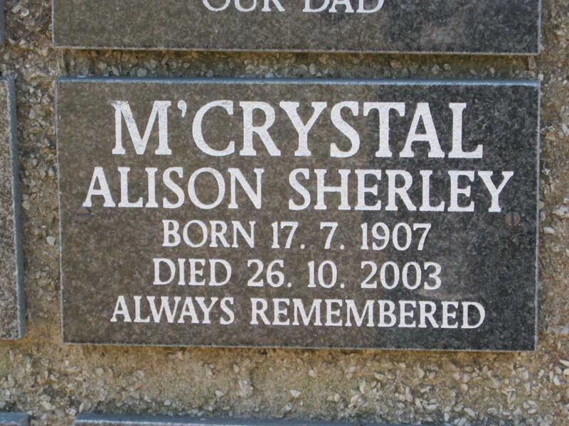 M'CHRYSTAL Alison Sherley 1907-2003