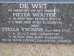 WET Pieter Wouter, de  1920-1997 & Stella Yvonne van ZYL 1925-1996