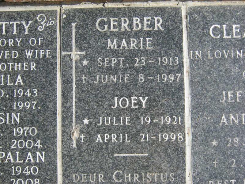 GERBER Marie 1913-1997 :: GERBER Joey 1921-1998