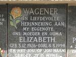 WAGENER Elizabeth 1926-1994