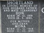 SHORTLAND Don 1919-1993 & Mona 1914-1997