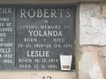 ROBERTS Leslie 1914-1991 & Yolanda 1919-1991