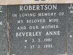 ROBERTSON Beverley Anne 1961-1992