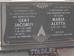 STADLER Gert Jacobus 1936-1983 & Maria Aletta 1938-