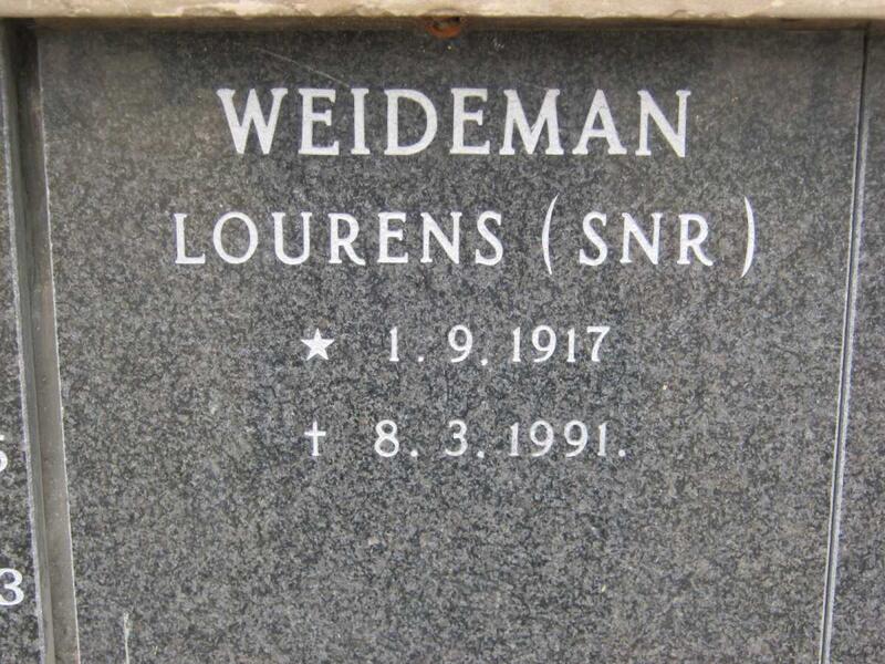 WEIDEMAN Lourens 1917-1991