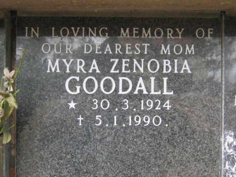 GOODALL Myra Zenobia 1924-1990