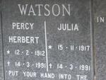 WATSON Percy Herbert 1912-1991 & Julia 1917-1991