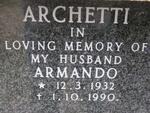 ARCHETTI Armando 1932-1990