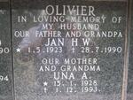 OLIVIER Jan H.W. 1923-1990 & Una A. 1928-1993