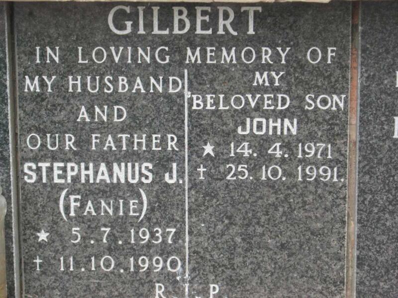 GILBERT Stephanus J. 1937-1990 :: GILBERT John 1971-1991