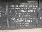 KRIEK Johny 1912-1989 & Christina 1914-1989