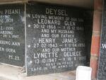 DEYSEL Leonard Glen 1968-1988  :: DEYSEL Henry James 1943-1992 & Lynette Deliece 1947-2010