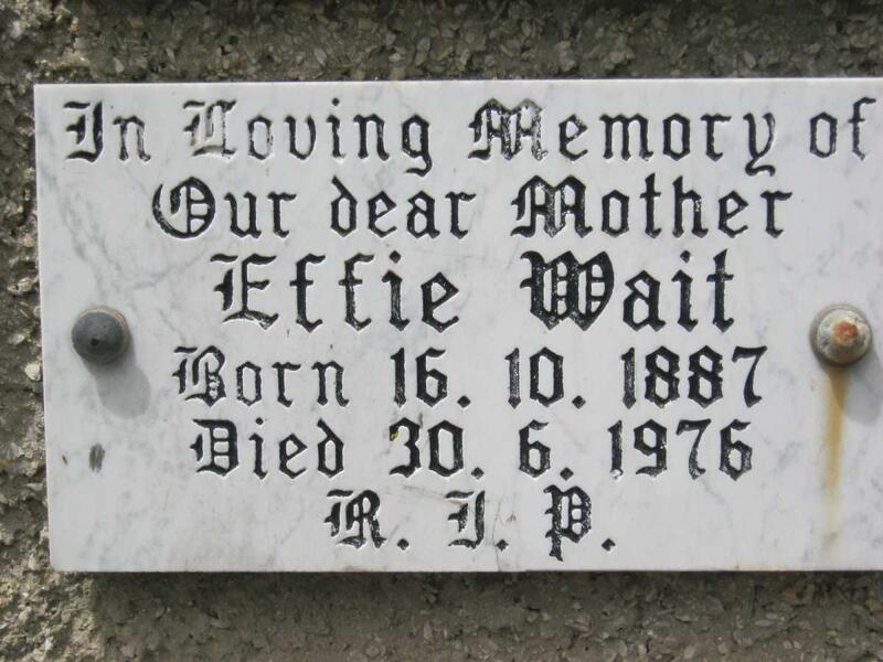 WAIT Effie 1887-1976