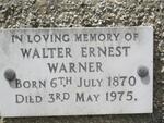 WARNER Walter Ernest 1870-1975
