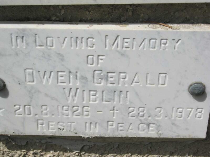 WIBLIN Owen Gerald 1926-1978