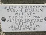 WHITNEY Alfred Edward -1971 & Sarah Dorkin -1966