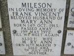 MILESON Frank Vincent 1913-1972 & Mary Ann 1910-1977