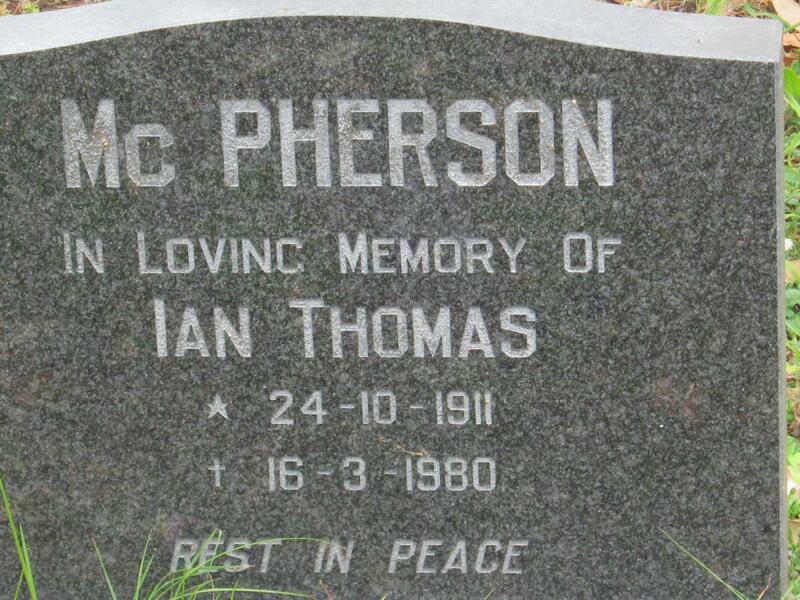 Mc PHERSON Ian Thomas 1911-1980
