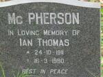 Mc PHERSON Ian Thomas 1911-1980