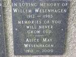 WESENHAGEN Willem 1912-1985 & Alice May 1912-2000