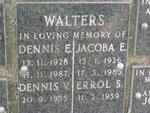WALTERS Dennis E. 1928-1987 & Jacoba E. 1926-1985 :: WALTERS Dennis V. -1955 :: WALTERS Errol S. -1959