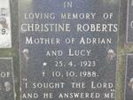 ROBERTS Christine 1923-1988