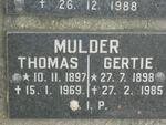 MULDER Thomas 1897-1969 & Gertie 1898-1985