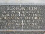 SERFONTEIN Christian Jacobus 1927-1983 & Iris Millicent 1932-1975
