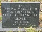 SEALE Aletta Elizabeth 1905-1977