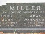 MILLER Cyril John 1914-1975 & Sarah Johanna 1919-1984