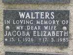 WALTERS Jacoba Elizabeth 1926-1985