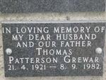 GREWAR Thomas Patterson 1921-1982