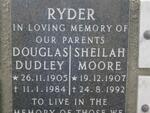 RYDER Douglas Dudley 1905-1984 & Sheilah Moore 1907-1992