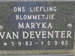 DEVENTER Maryka, van 1983-1983
