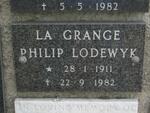 GRANGE Philip Lodewyk, la 1911-1982