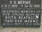 MERWE ?, v.d.  1916-1981 & Ruth Beatrice 1917-1998